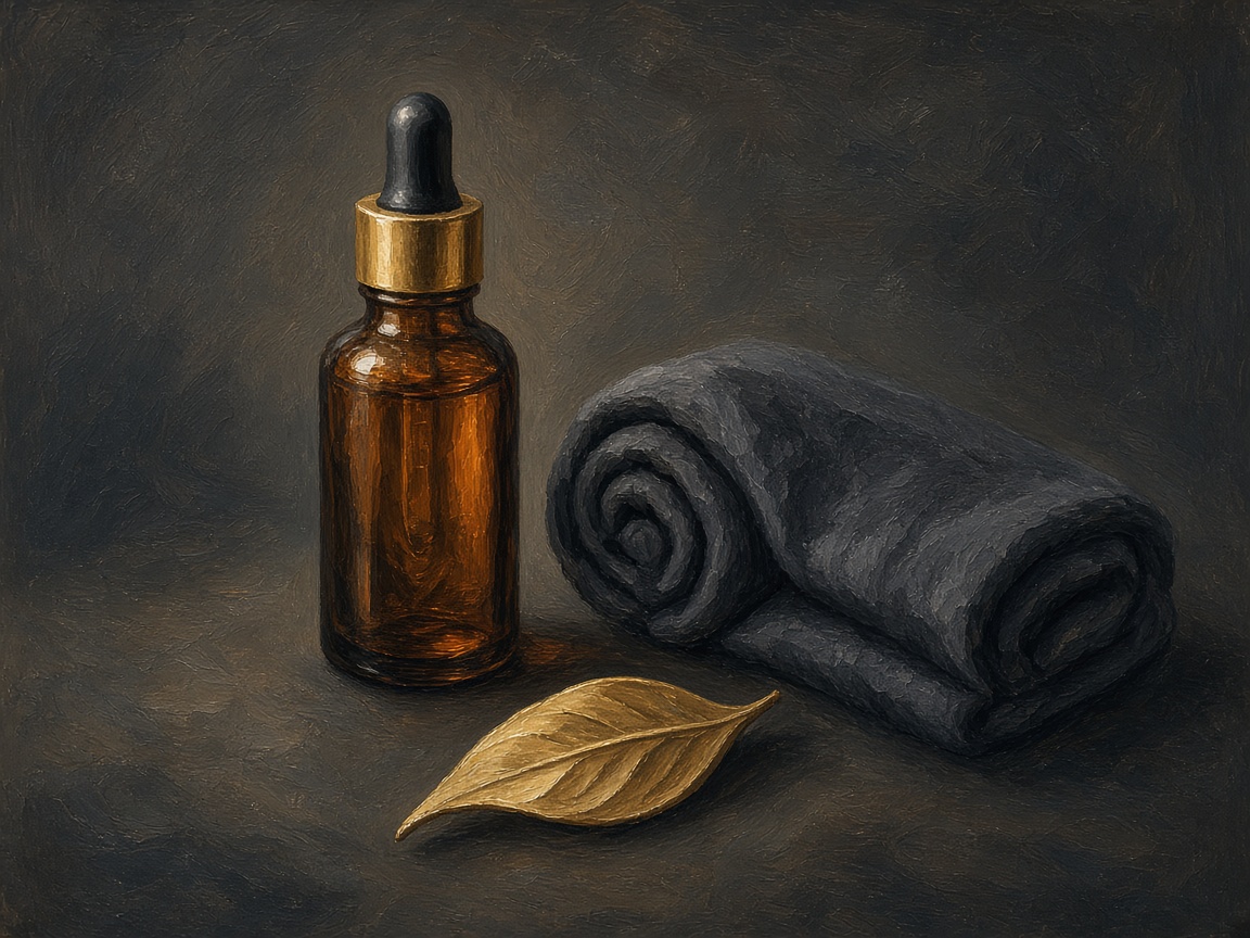 Soft illustration of oil vessel and abstract fabric geometry